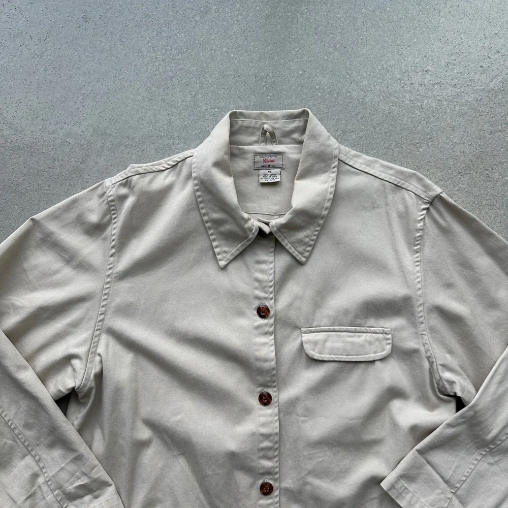 Vintage Women's Khaki Shacket Jacket Size L - Picture 2 of 7